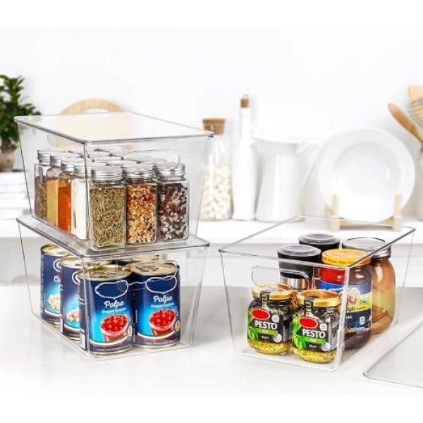 Vtopmart 6 Pack Clear Stackable Storage Bins with Lids, Large Plastic Containers - Image 7