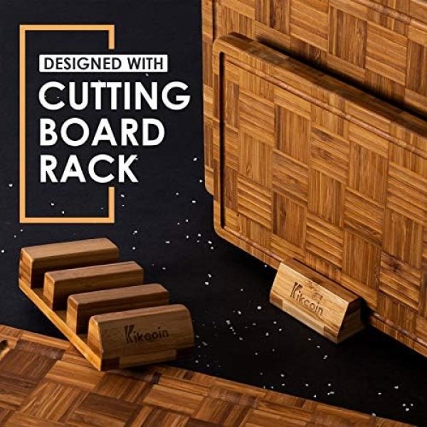 Extra Large Bamboo Cutting Boards, (Set of 3) Chopping Boards with Juice Groove - Image 4