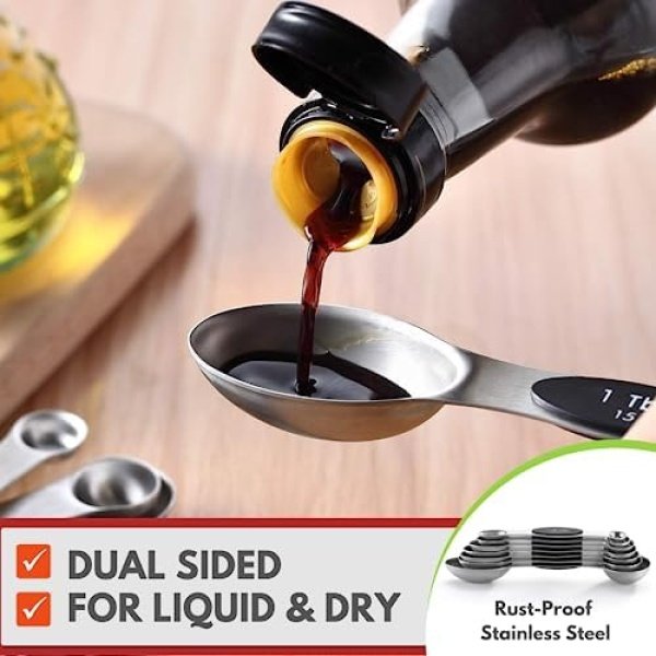 Spring Chef Stainless Steel Magnetic Measuring Spoons Set with Strong N45 - Image 5