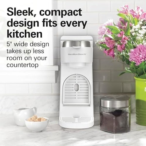 Hamilton Beach 47621 The Scoop Single Serve Coffee Maker & Fast Grounds Brewer - Image 7