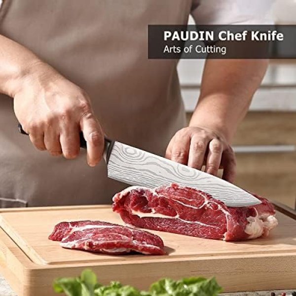 PAUDIN Chef Knife, 8 Inch High Carbon Stainless Steel Sharp Kitchen Knife - Image 3