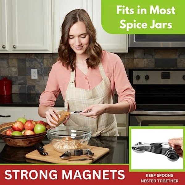 Spring Chef Stainless Steel Magnetic Measuring Spoons Set with Strong N45 - Image 2