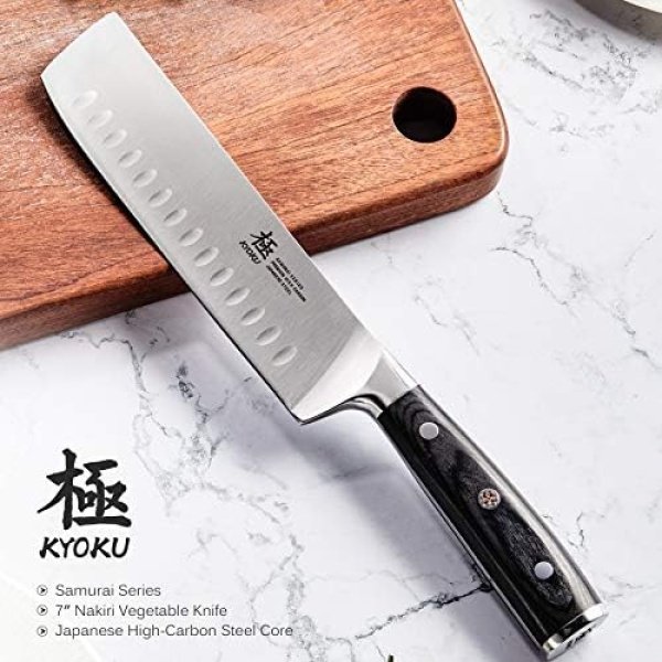KYOKU Samurai Series - Nakiri Japanese Vegetable Knife 7" - Full Tang - Japanese - Image 2