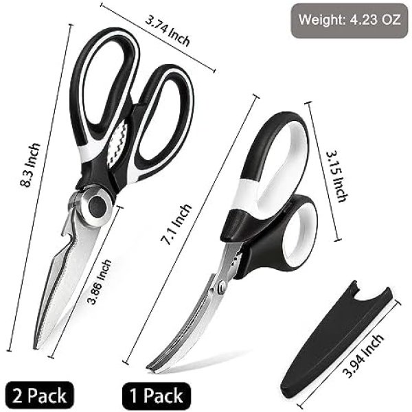 Kitchen Scissors All Purpose 3 Pack - kitchen gadgets utensils - Heavy Duty - Image 6