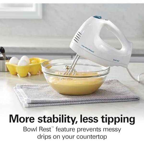 Hamilton Beach 6-Speed Electric Hand Mixer with Whisk, Traditional Beaters - Image 6