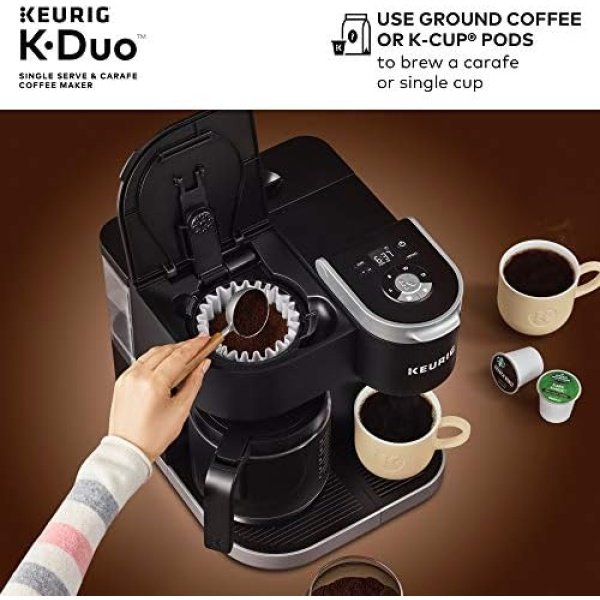 Keurig K-Duo Single Serve K-Cup Pod & Carafe Coffee Maker, Black - Image 2