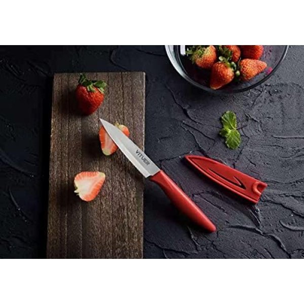 Paring knife, 4PCS Paring knives (4 Knives and 4 Knife cover), 4 Inch Peeling - Image 3