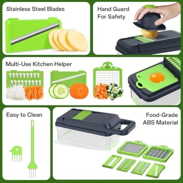 HomeHacks Vegetable Chopper Vegetable Cutter, 12 in 1 Kitchen Gadget - Image 5