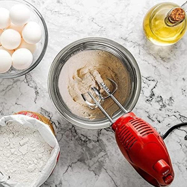 OVENTE Portable 5 Speed Mixing Electric Hand Mixer with Stainless Steel Whisk - Image 7