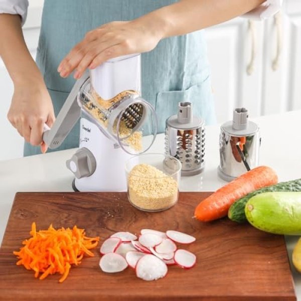 Geedel Rotary Cheese Grater, Kitchen Mandoline Vegetable Slicer - Image 8