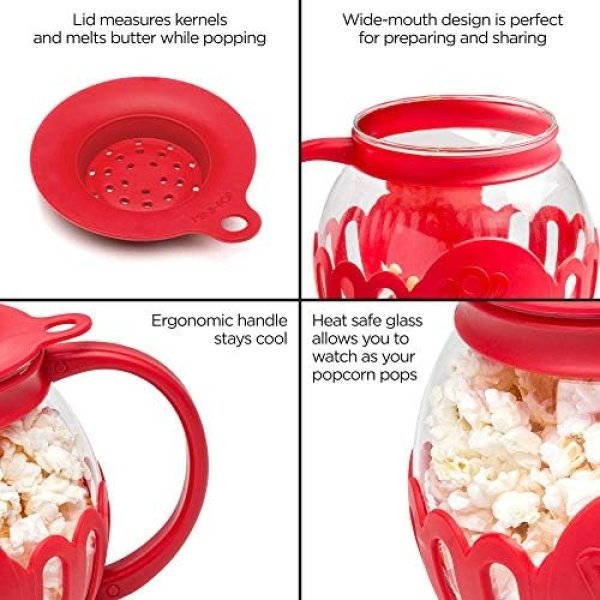 Ecolution Patented Micro-Pop Microwave Popcorn Popper with Temperature Safe - Image 4