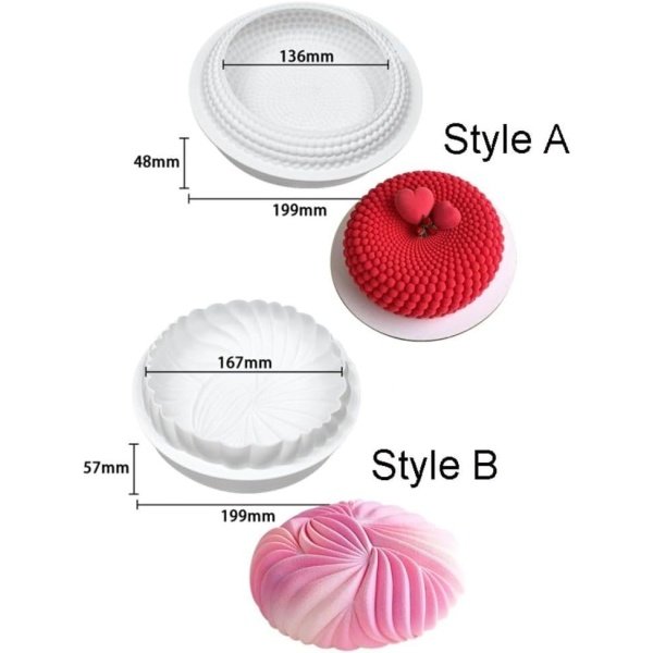 Round Mousse Mould,Silicone Cake Mould,Reusable Dessert Mould - Image 2