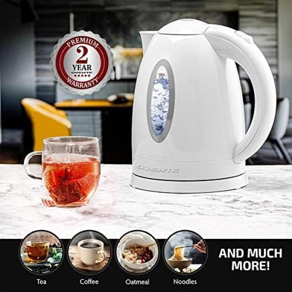 OVENTE Electric Kettle, Hot Water, Heater 1.7 Liter - BPA Free Fast Boiling - Image 7
