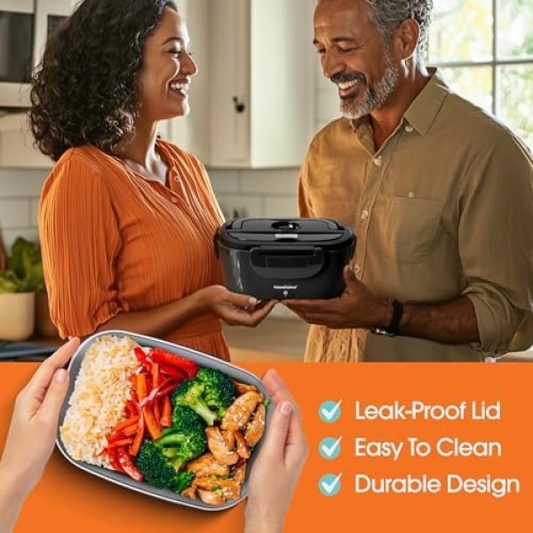 Electric Lunch Box for Adults, 80W Heated Lunch Box 1.5L Stainless Steel Heated - Image 7