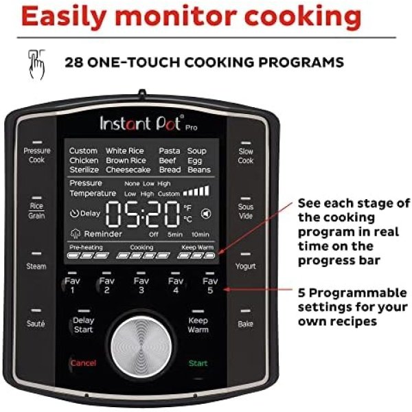 Instant Pot Pro (8 QT) 10-in-1 Pressure Cooker, Slow Cooker, Rice/Grain Cooker - Image 4