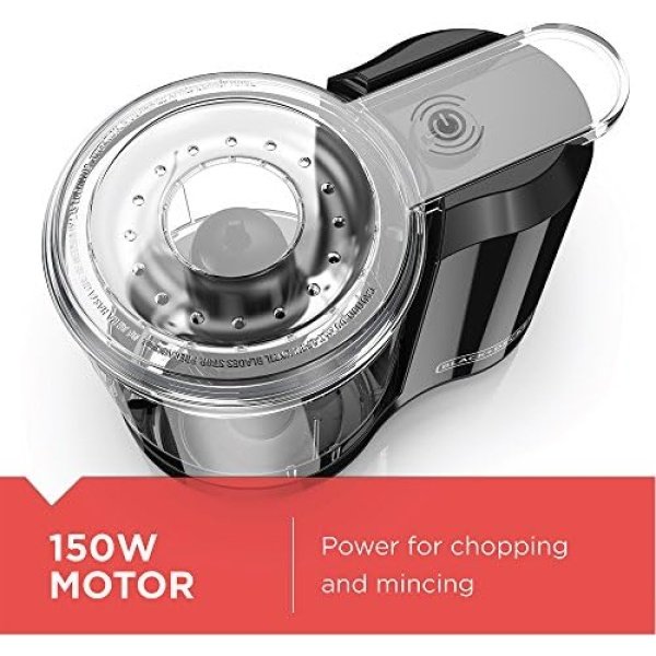 BLACK+DECKER 1.5-Cup Electric Food Chopper, One Touch Pulse, 150W Motor - Image 3