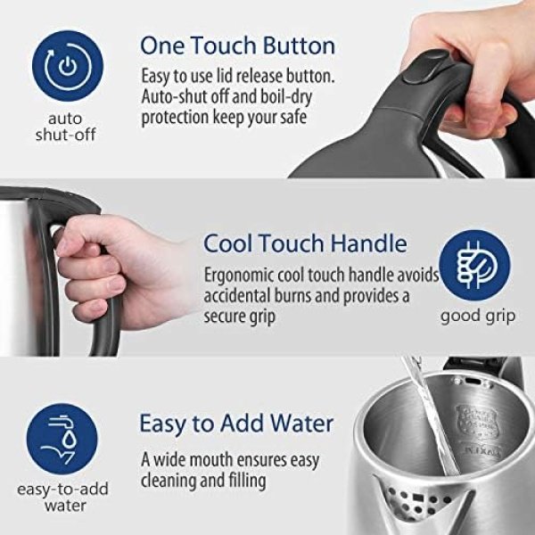 COMFEE' 1.7L Stainless Steel Electric Tea Kettle, BPA-Free Hot Water Kettle - Image 6