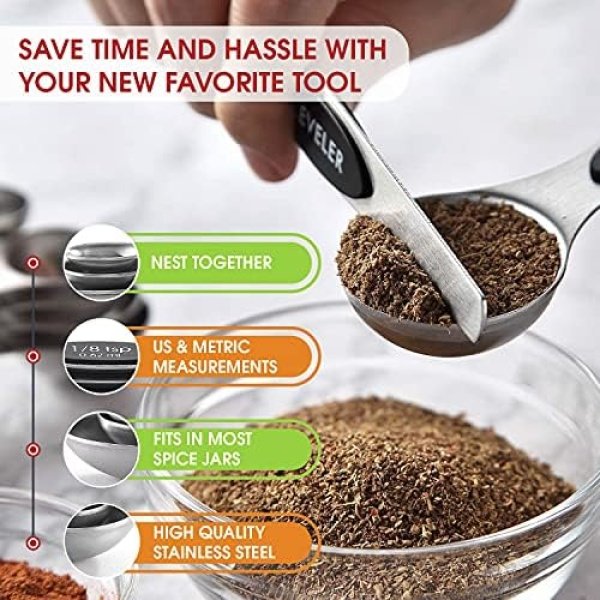 Spring Chef Stainless Steel Magnetic Measuring Spoons Set with Strong N45 - Image 6