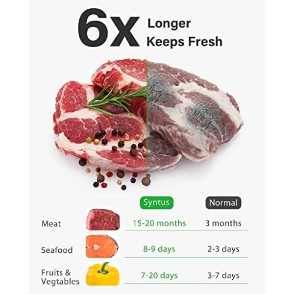 Syntus Vacuum Sealer Bags, 150 Gallon 11" x 16" and Quart 8" x 12" and Pint 6" - Image 3