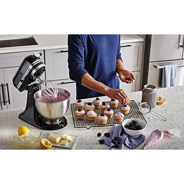 KitchenAid Classic Series 4.5 Quart Tilt-Head Stand Mixer K45SS, Onyx Black - Image 4