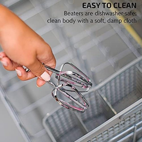 OVENTE Portable 5 Speed Mixing Electric Hand Mixer with Stainless Steel Whisk - Image 10