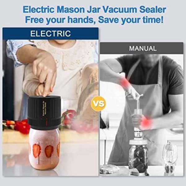 LOVE MOMENT Electric Mason Jar Vacuum Sealer Kit for Wide Mouth - Image 2