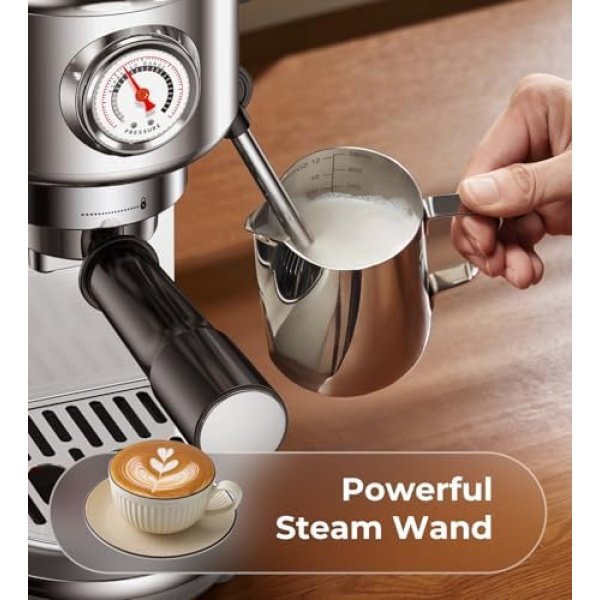Espresso Machine with Milk Frother, 20 Bar High Pressure Professional Espresso - Image 6