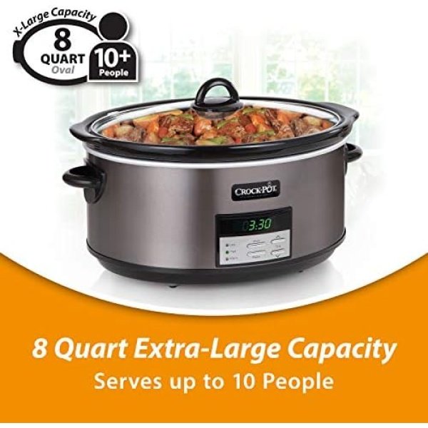 Crock-Pot Large 8 Quart Programmable Slow Cooker with Auto Warm Setting - Image 4