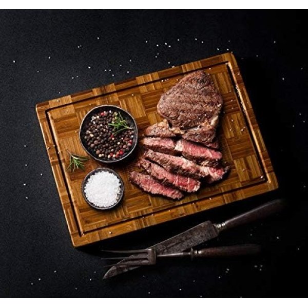 Extra Large Bamboo Cutting Boards, (Set of 3) Chopping Boards with Juice Groove - Image 7