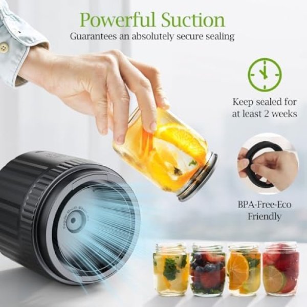 2025 Latest Updated Electric Mason Jar Vacuum Sealer Kit, Firm Sealing - Image 2