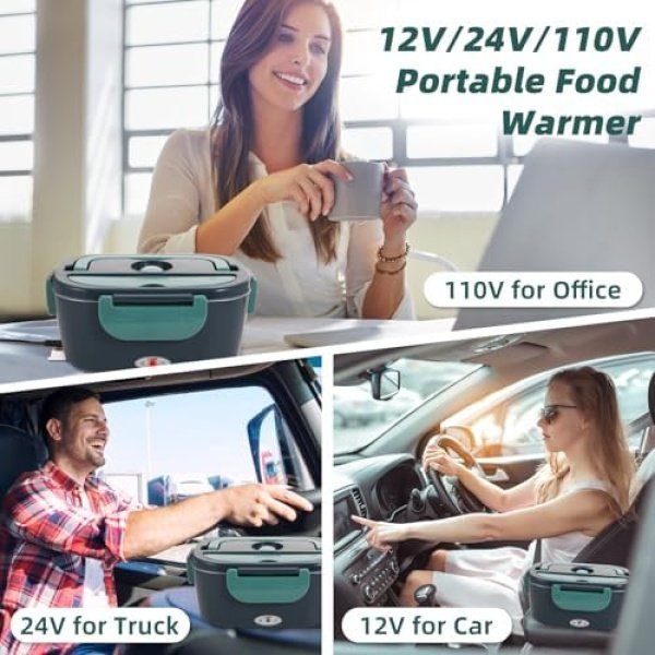 Electric Lunch Box Food Heater, 80W Portable Warmer for Car Truck Work - Image 4