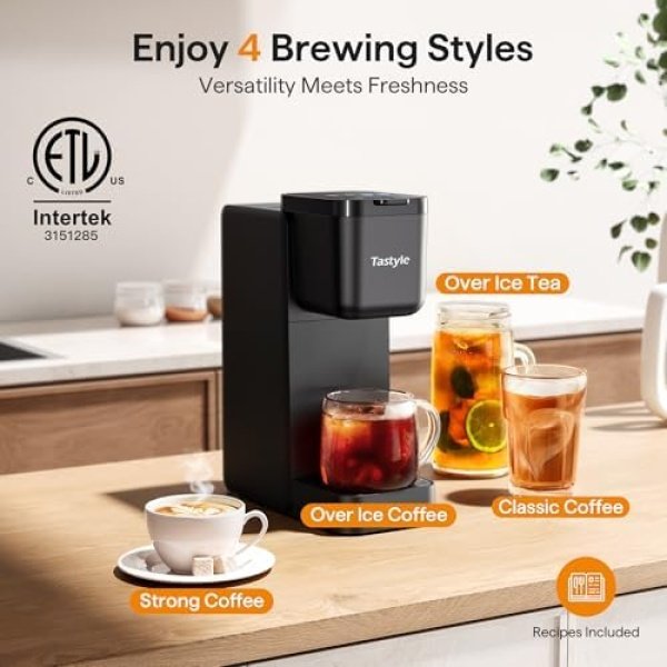 Single Serve Coffee Maker for K Cup, Ground and Tea Leaves, Hot and Iced Coffee - Image 2