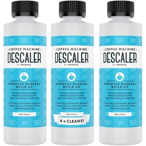 IMPRESA 3 Pack / 6 Uses Coffee Machine Descaler for Keurig