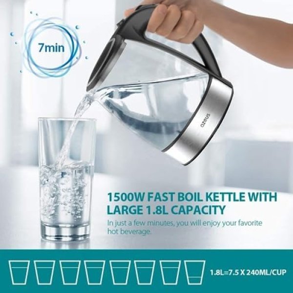 Fast Boil Electric Water Kettle, 1.8L Large Capacity with Auto Shut-Off and Boil - Image 4
