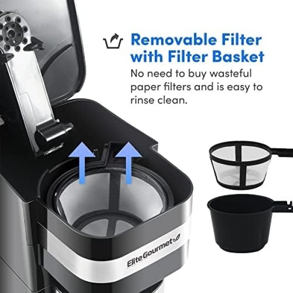 Elite Gourmet EHC114 Personal Single-Serve Compact Coffee Maker - Image 2