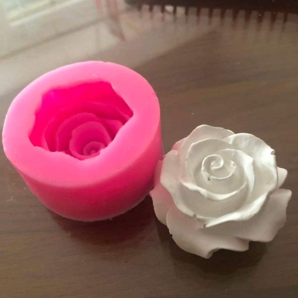 BeeSpring Flower Bloom Rose Shape Silicone Fondant Soap 3D Cake Molds Cupcake - Image 2