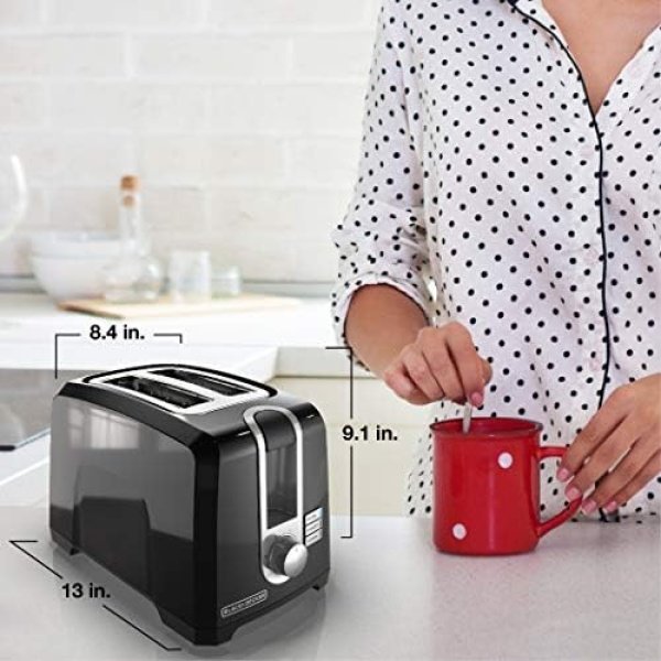 BLACK+DECKER 2-Slice Toaster, T2569B, Extra Wide Slots, 6 Shade Settings - Image 5