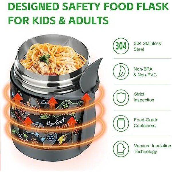 10oz Soup Thermo for Hot Food Kids Insulated Food Jar,Thermo Hot Food Lunch - Image 4