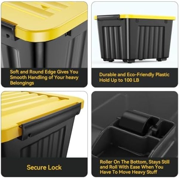 Nazhura 72Quart Plastic Storage Bin, Stackable and Nestable Storage Boxes - Image 8