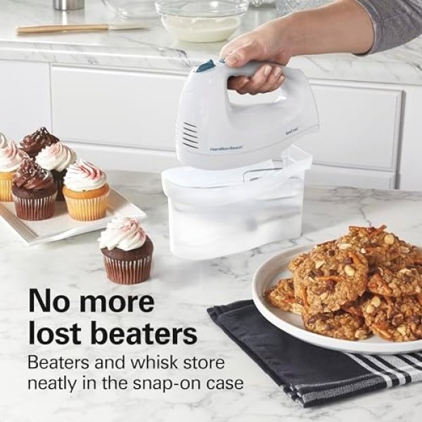 Hamilton Beach 6-Speed Electric Hand Mixer with Whisk, Traditional Beaters - Image 2