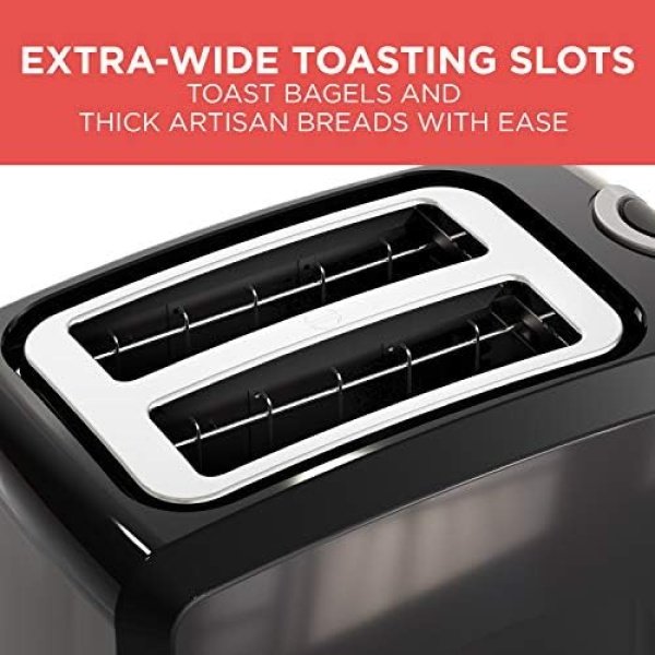 BLACK+DECKER 2-Slice Toaster, T2569B, Extra Wide Slots, 6 Shade Settings - Image 3