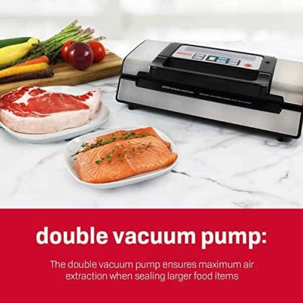 Nesco Deluxe Food VS-12 Vacuum Sealer, 130 Watts, Kit Bags & Viewing Lid - Image 6