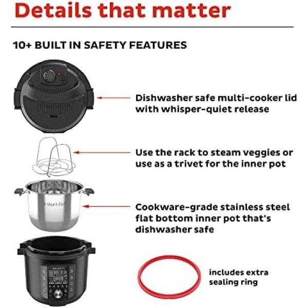 Instant Pot Pro (8 QT) 10-in-1 Pressure Cooker, Slow Cooker, Rice/Grain Cooker - Image 6