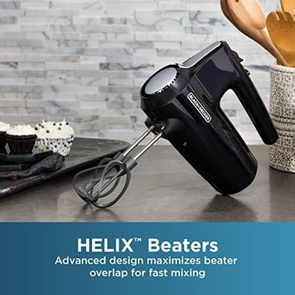 BLACK+DECKER 5 Speed Electric Hand Held Mixer, HELIX beaters, Whisk - Image 5