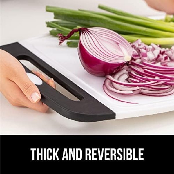GORILLA GRIP 100% BPA-Free Reversible Kitchen Cutting Board Set of 3 - Image 6