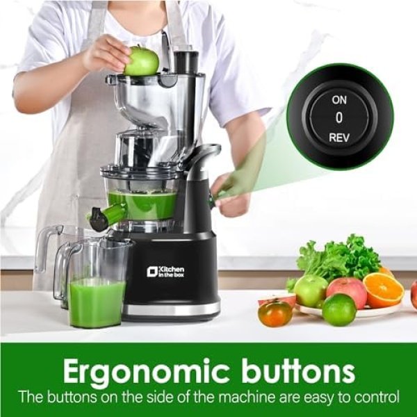 Cold Press Juicer Machines, Kitchen in the Box Slow Masticating Juicers - Image 3