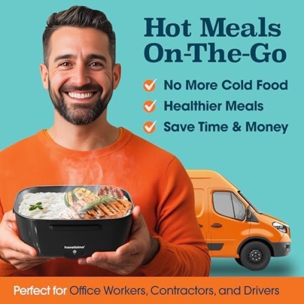 Electric Lunch Box for Adults, 80W Heated Lunch Box 1.5L Stainless Steel Heated - Image 6