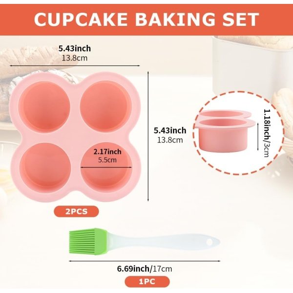 Reusable Silicone Air Fryer Egg Mold, 2 Pcs 4 Cavity Non-Stick Air Fryer Baking - Image 3