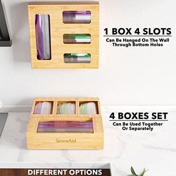 SpaceAid Bag Storage Organizer for Kitchen Drawer, Bamboo Organizer - Image 6