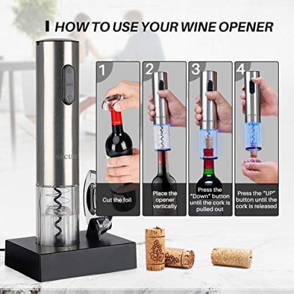 Secura Electric Wine Opener, Automatic Electric Wine Bottle Corkscrew Opener - Image 3